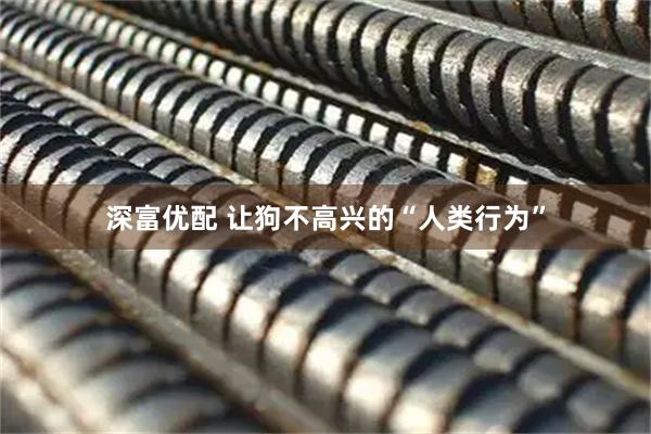 深富优配 让狗不高兴的“人类行为”