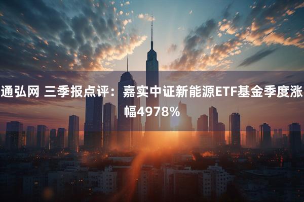 通弘网 三季报点评：嘉实中证新能源ETF基金季度涨幅4978%